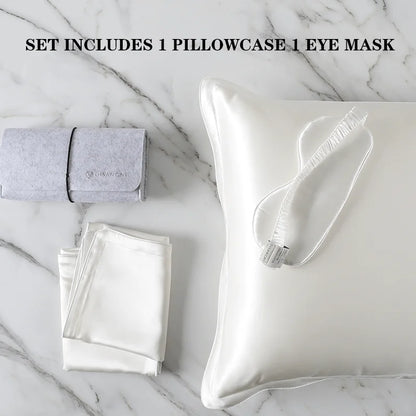 DISANGNI 100% Natural Mulberry Silk Pillowcase for Hair and Skin - Pure Silk Front with Breathable Lyocell Fiber Back, Single Pack