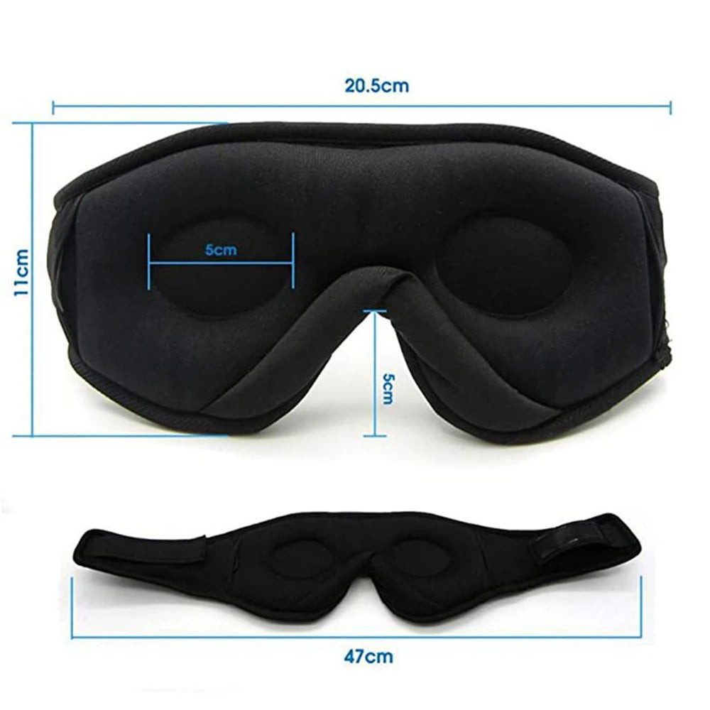 Bluetooth 3D Eye Mask with Built-in HD Speakers for Sleep - Music-Playing Headphones