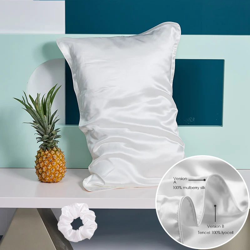 DISANGNI 100% Natural Mulberry Silk Pillowcase for Hair and Skin - Pure Silk Front with Breathable Lyocell Fiber Back, Single Pack