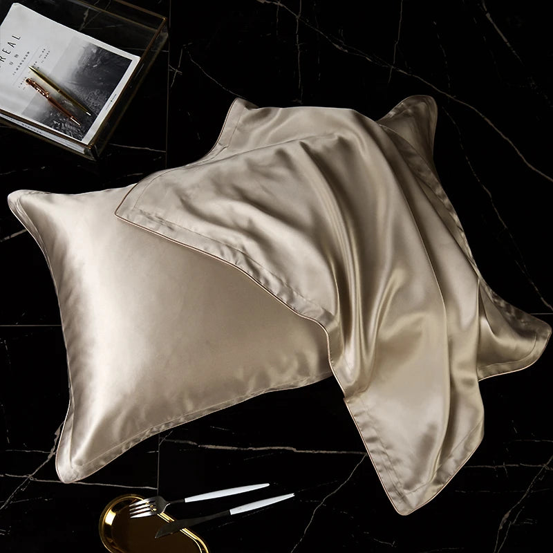 DISANGNI 100% Natural Mulberry Silk Pillowcase for Hair and Skin - Pure Silk Front with Breathable Lyocell Fiber Back, Single Pack