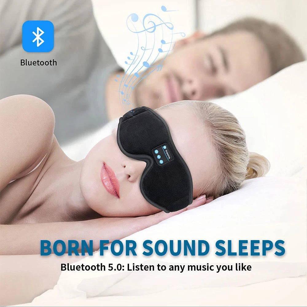 Bluetooth 3D Eye Mask with Built-in HD Speakers for Sleep - Music-Playing Headphones