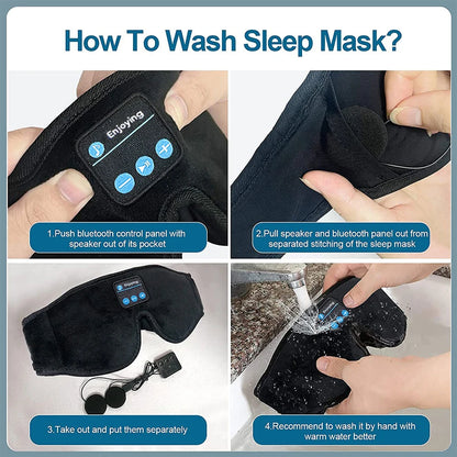 Bluetooth 3D Eye Mask with Built-in HD Speakers for Sleep - Music-Playing Headphones