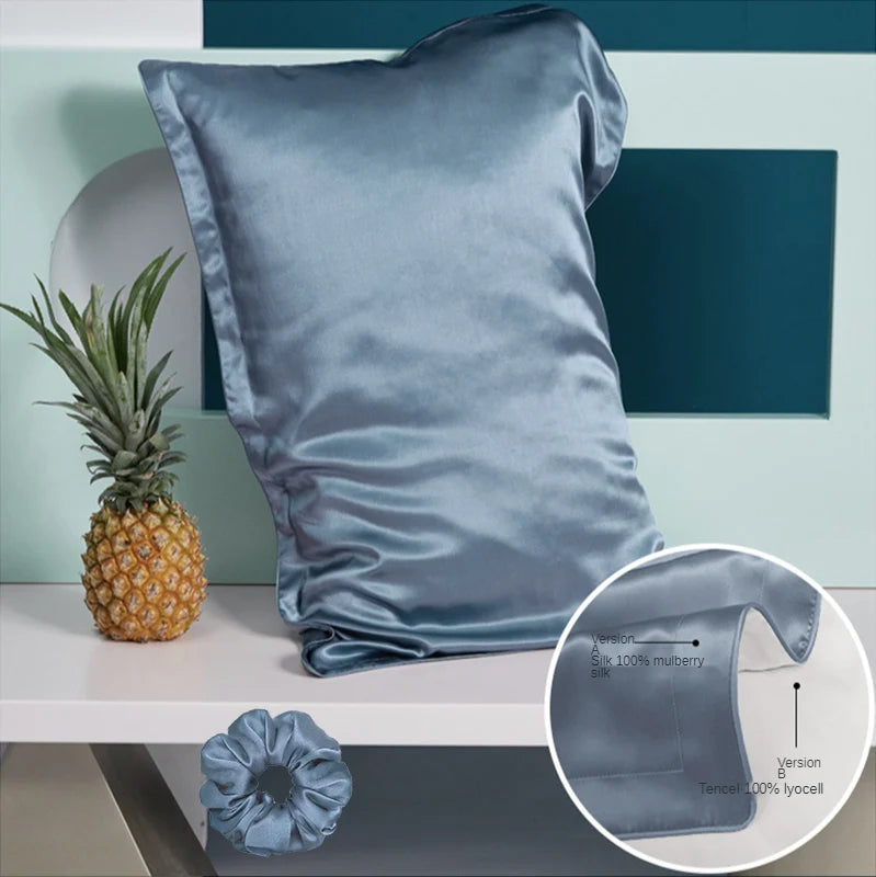 DISANGNI 100% Natural Mulberry Silk Pillowcase for Hair and Skin - Pure Silk Front with Breathable Lyocell Fiber Back, Single Pack