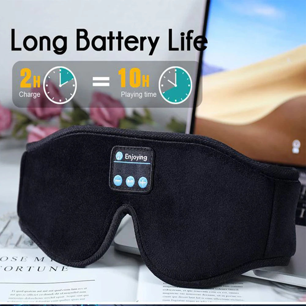 Bluetooth 3D Eye Mask with Built-in HD Speakers for Sleep - Music-Playing Headphones