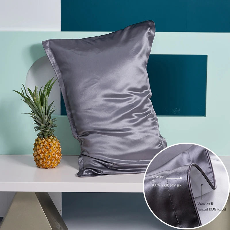 DISANGNI 100% Natural Mulberry Silk Pillowcase for Hair and Skin - Pure Silk Front with Breathable Lyocell Fiber Back, Single Pack