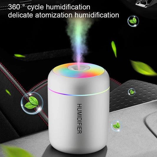 HOMEFISH Mini USB Aroma Diffuser & Humidifier - Essential Oil Purifier with Cool Mist for Home and Bedroom, LED Desktop Humidifier