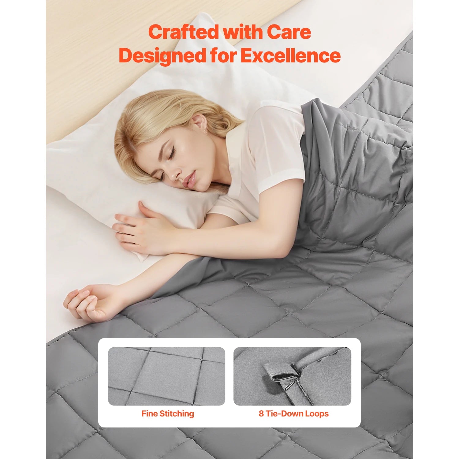 SucceBuy 25 lbs Weighted Blanket - Cooling, Breathable Heavy Blanket with Glass Beads for Year-Round Comfort, Ideal for Adults 250-310 lbs