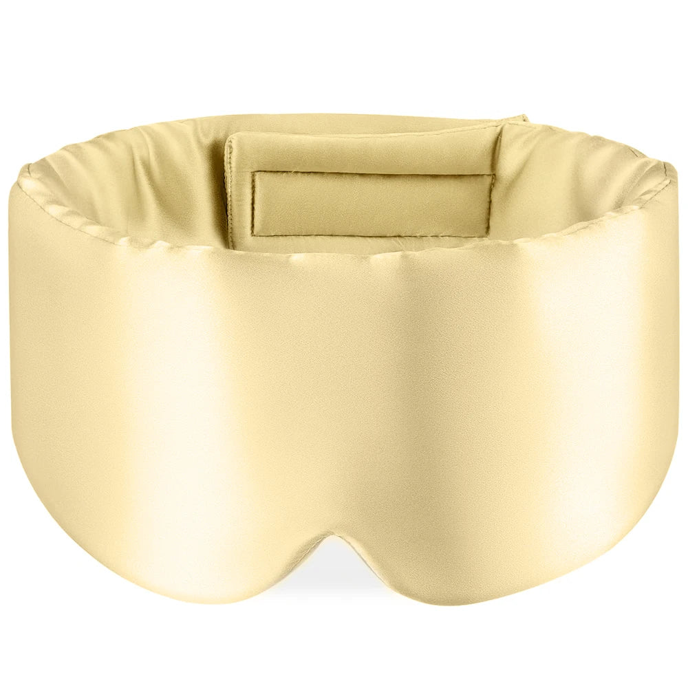 100% Mulberry Silk Eye Mask - Soft Padded Sleep Mask for Light Blocking, Travel Aid, and Comfortable Sleep