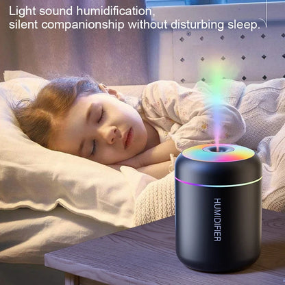 HOMEFISH Mini USB Aroma Diffuser & Humidifier - Essential Oil Purifier with Cool Mist for Home and Bedroom, LED Desktop Humidifier