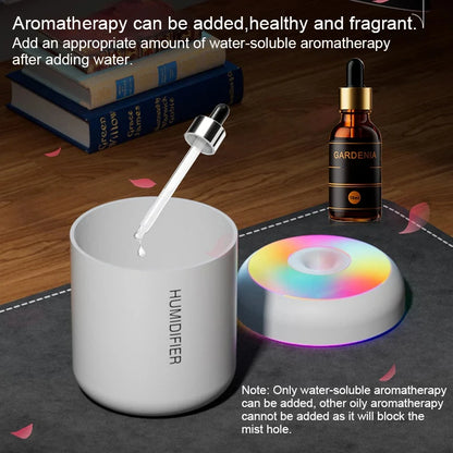 HOMEFISH Mini USB Aroma Diffuser & Humidifier - Essential Oil Purifier with Cool Mist for Home and Bedroom, LED Desktop Humidifier