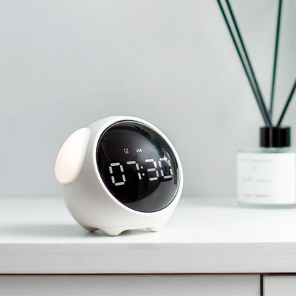Wireless Smart Cartoon Alarm Clock for Kids - Digital Emotion Table Clock with Light