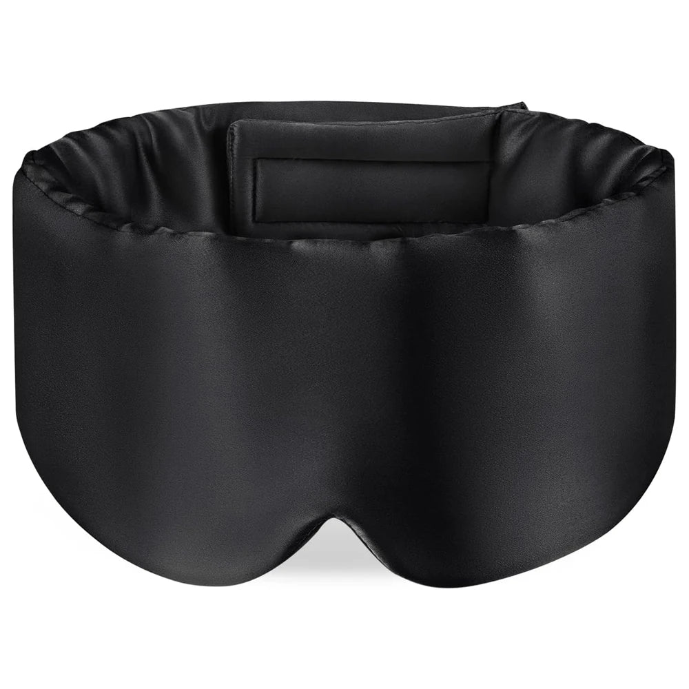 100% Mulberry Silk Eye Mask - Soft Padded Sleep Mask for Light Blocking, Travel Aid, and Comfortable Sleep