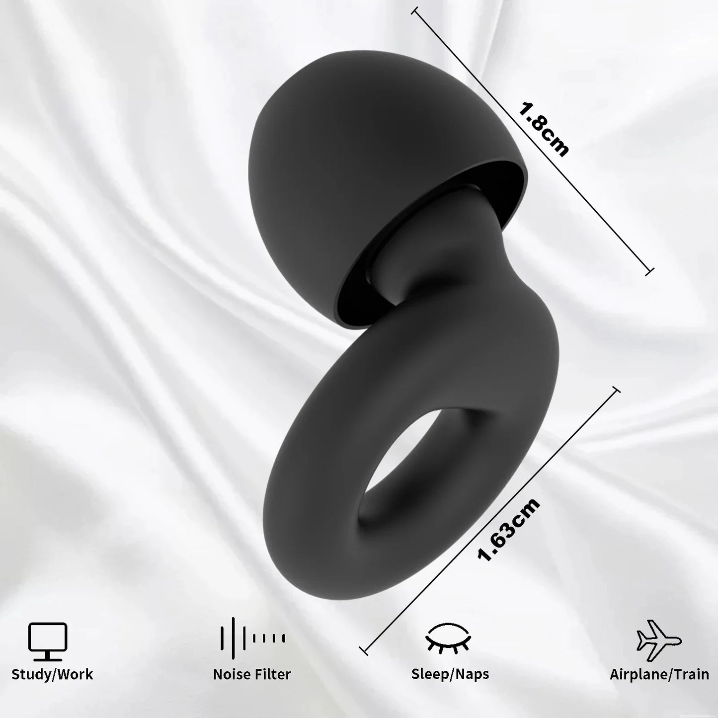 High-Quality Silicone Earplugs for Swimming, Sleeping, and Noise Reduction - Soundproof Design to Minimize Disturbances