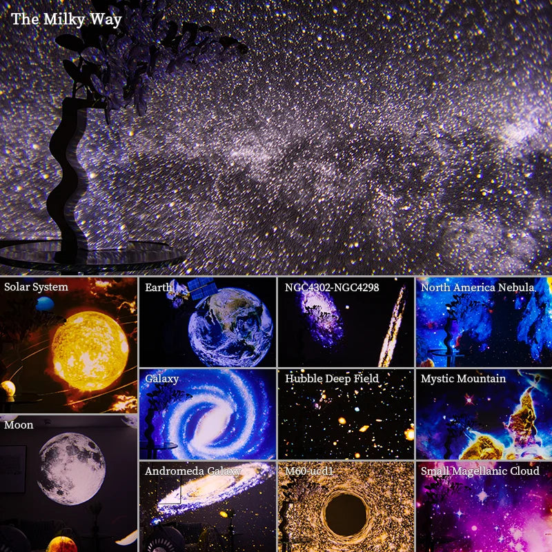 Night Light Galaxy Projector Starry Sky Projector Rotate Planetarium Lamp Night Lamp For Room Decoration And Holiday Gifts