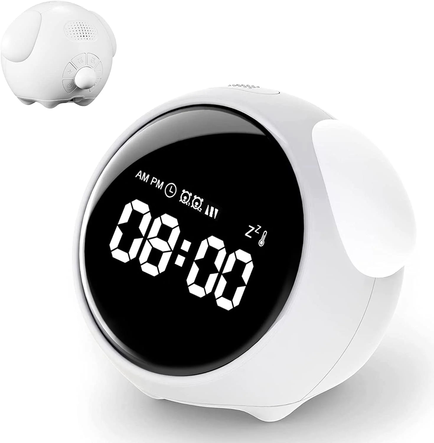 Wireless Smart Cartoon Alarm Clock for Kids - Digital Emotion Table Clock with Light