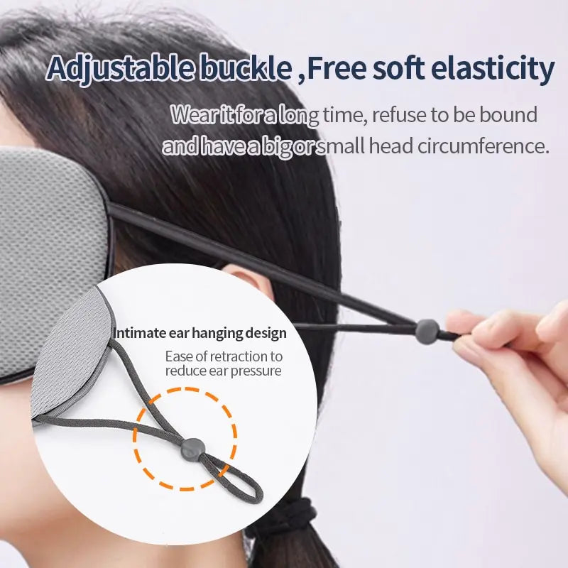 Korean Ice Silk Eye Mask - Adjustable Dual-Use Warm & Cool Sleep Mask for Travel, Breathable Light Blocking Comfort