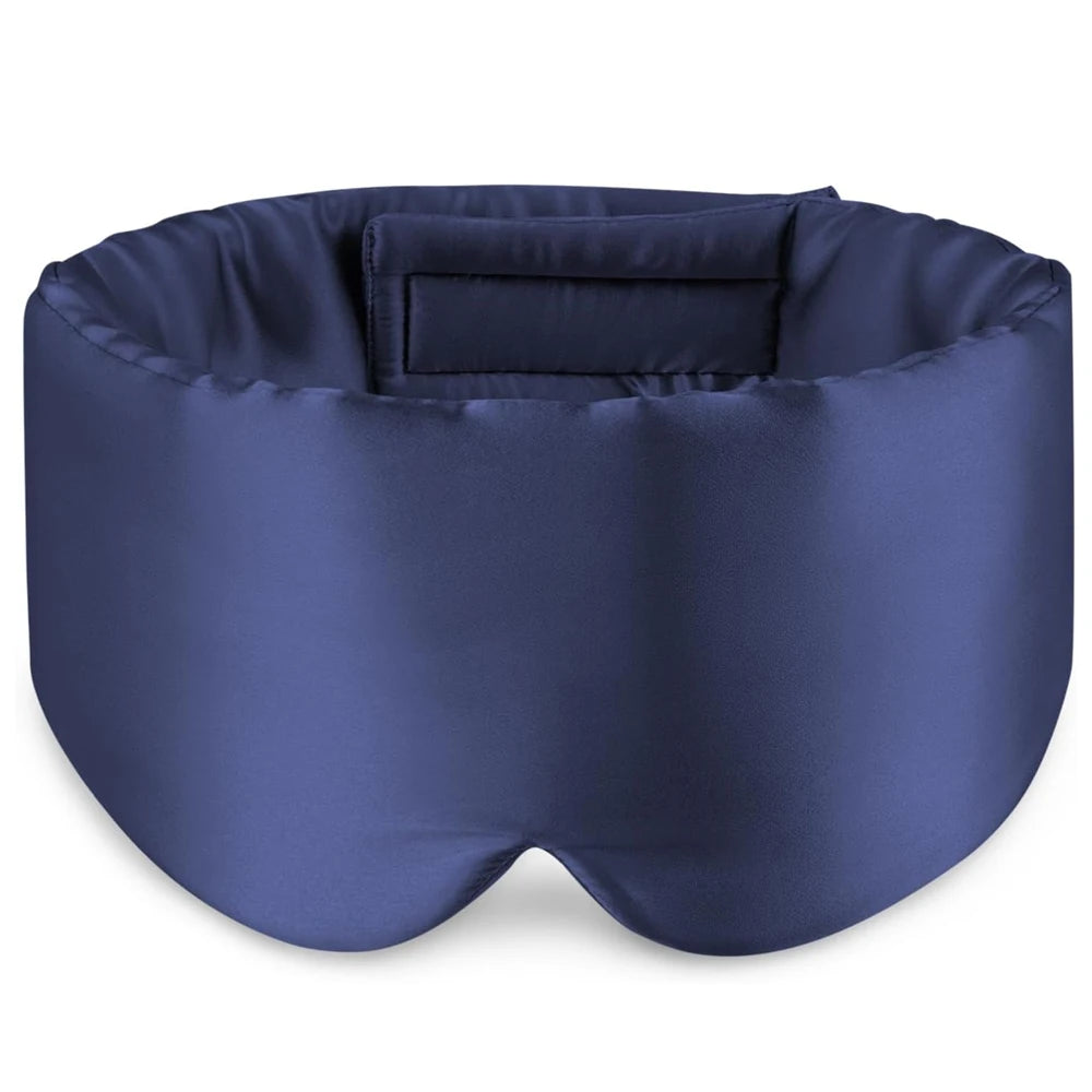 100% Mulberry Silk Eye Mask - Soft Padded Sleep Mask for Light Blocking, Travel Aid, and Comfortable Sleep