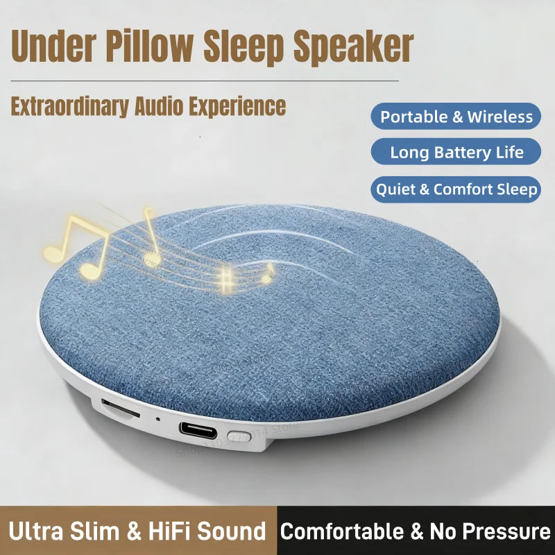 Under Pillow Sleep Speaker Ultra Slim HiFi Noise Reduction Bone Conduction Sound Machine for Deep Sleep Relaxation 2026 New