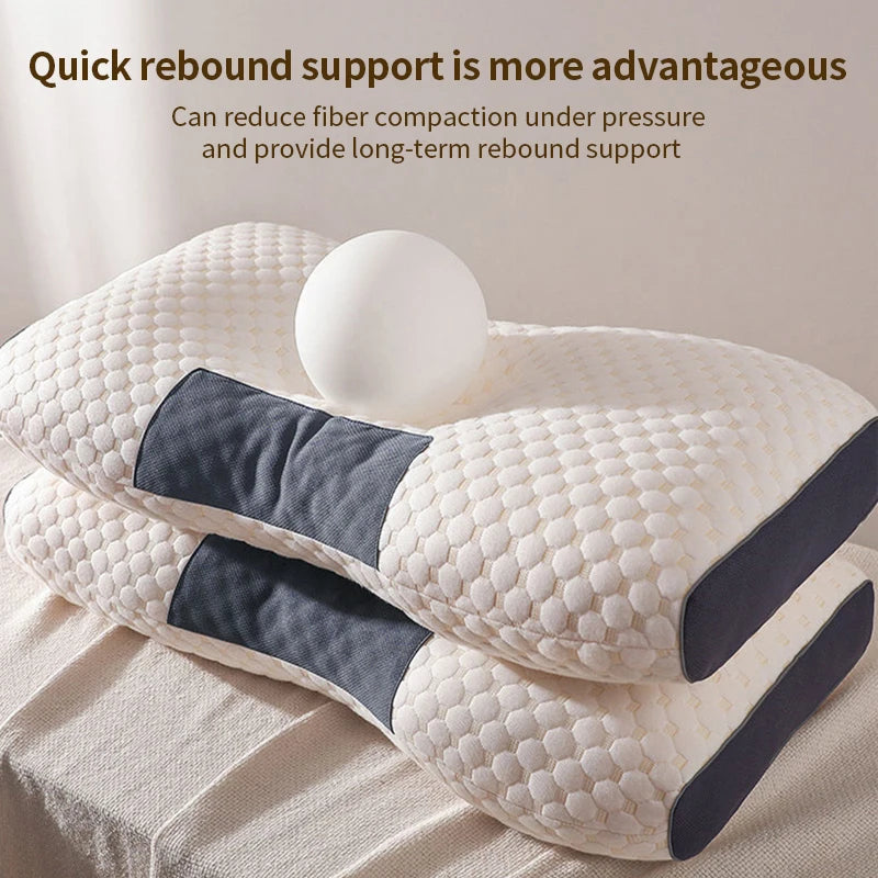 Orthopedic Neck Pillow for Sleep and Neck Support - Soybean Fiber SPA Massage Pillow for Home Use