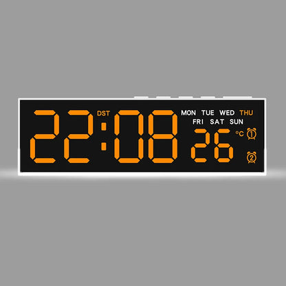 USB-Powered Digital Alarm Clock with White Mood Light, Temperature Display, Dual Alarms, Daylight Saving Time, 3 Brightness Levels, 12/24 Hour Format