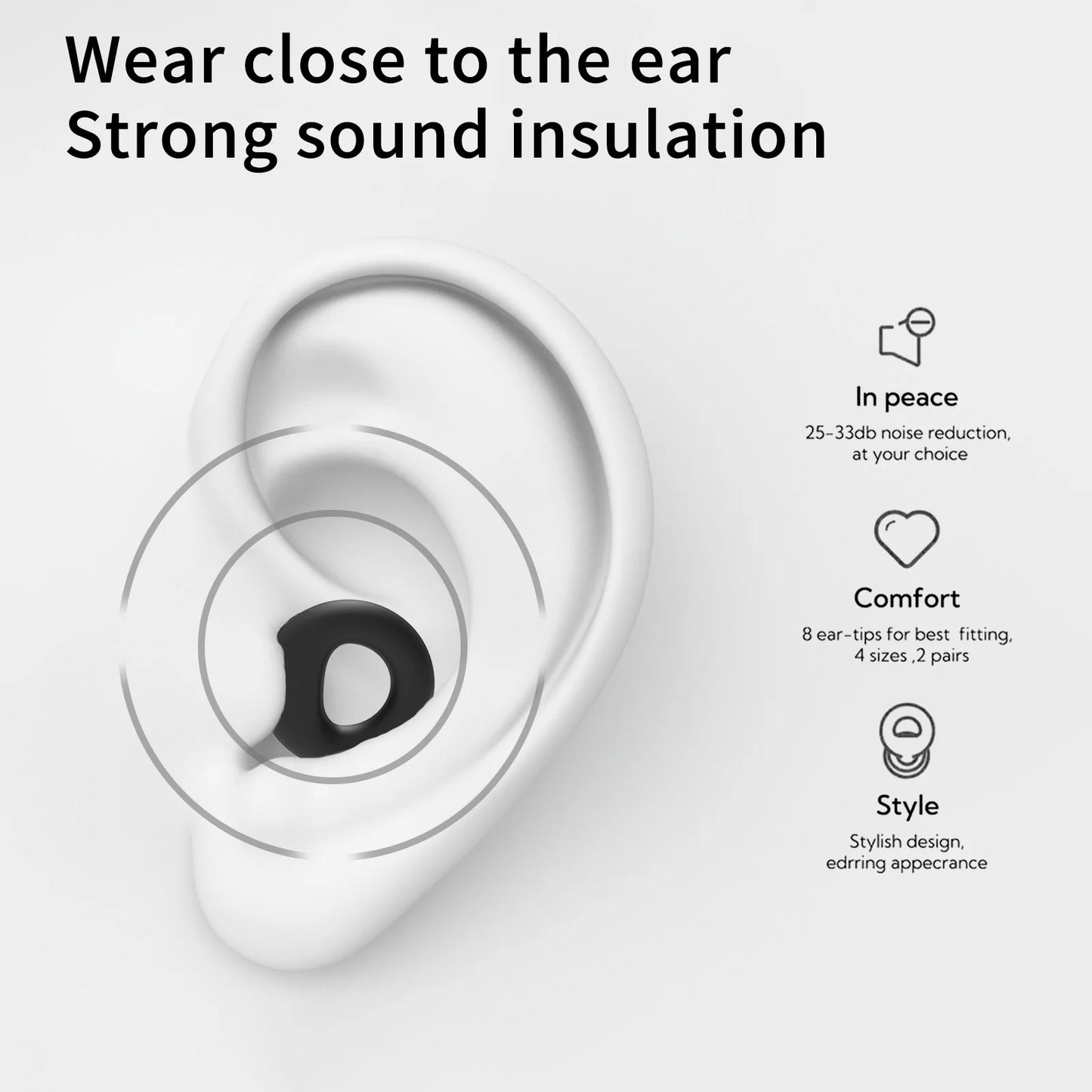 High-Quality Silicone Earplugs for Swimming, Sleeping, and Noise Reduction - Soundproof Design to Minimize Disturbances
