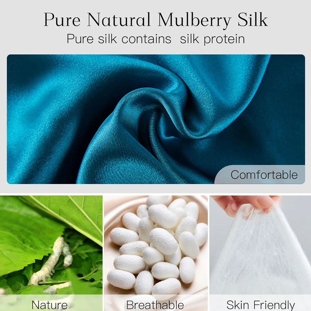 100% Mulberry Silk Eye Mask - Soft Padded Sleep Mask for Light Blocking, Travel Aid, and Comfortable Sleep