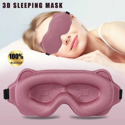 3D Soft Padded Sleep Mask - Light Blocking Eye Shade Blindfold for Restful Sleep