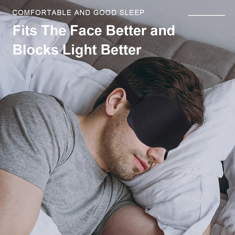 3D Soft Padded Sleep Mask - Light Blocking Eye Shade Blindfold for Restful Sleep
