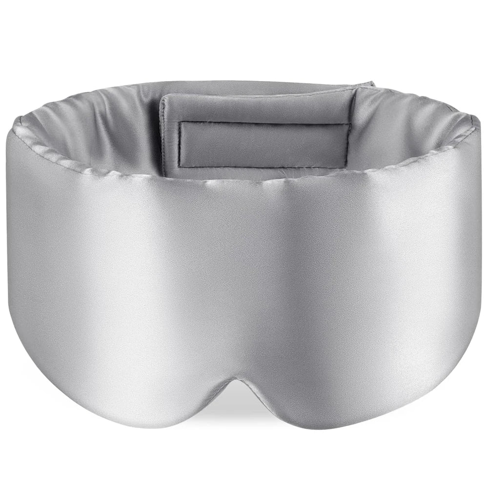 100% Mulberry Silk Eye Mask - Soft Padded Sleep Mask for Light Blocking, Travel Aid, and Comfortable Sleep