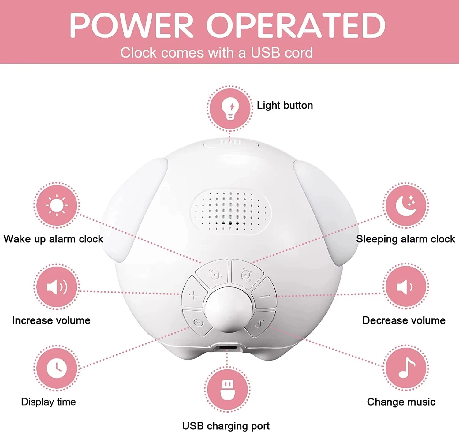 Wireless Smart Cartoon Alarm Clock for Kids - Digital Emotion Table Clock with Light