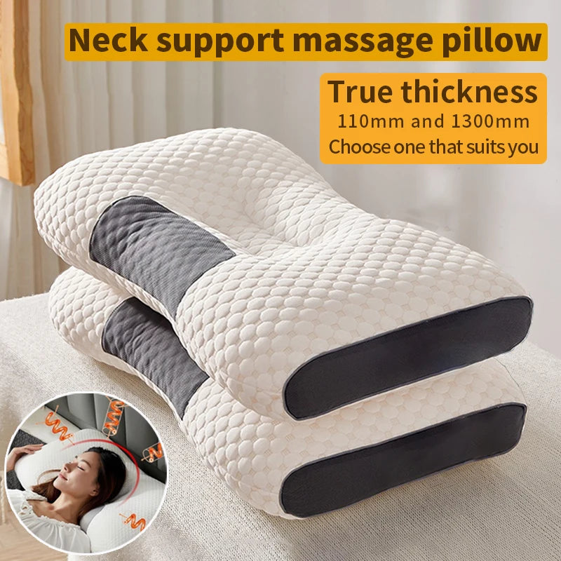 Orthopedic Neck Pillow for Sleep and Neck Support - Soybean Fiber SPA Massage Pillow for Home Use