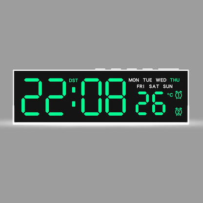USB-Powered Digital Alarm Clock with White Mood Light, Temperature Display, Dual Alarms, Daylight Saving Time, 3 Brightness Levels, 12/24 Hour Format