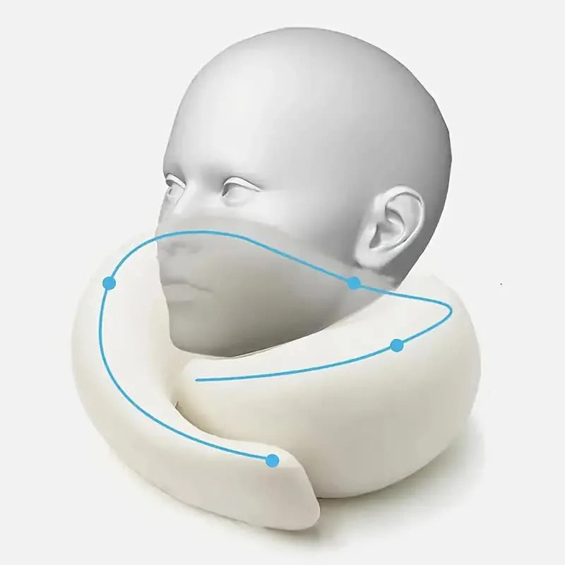 Adjustable Memory Foam U-Shaped Travel Neck Pillow - Snail Style Portable Support for Comfortable Naps