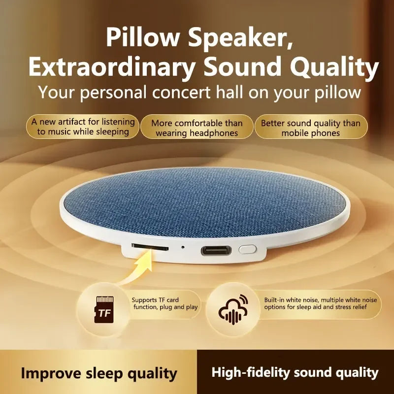 Under Pillow Sleep Speaker Ultra Slim HiFi Noise Reduction Bone Conduction Sound Machine for Deep Sleep Relaxation 2026 New
