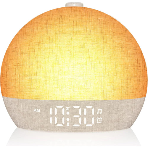 Wake Up Light Sunrise Alarm Clock Timer 30 White Noise Sound Machine Dimmable RGB Night Lights Sleep Aid Snooze Ideal for Gift