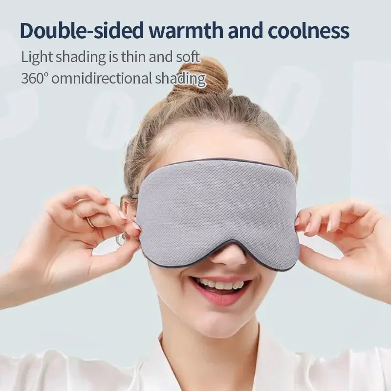 Korean Ice Silk Eye Mask - Adjustable Dual-Use Warm & Cool Sleep Mask for Travel, Breathable Light Blocking Comfort