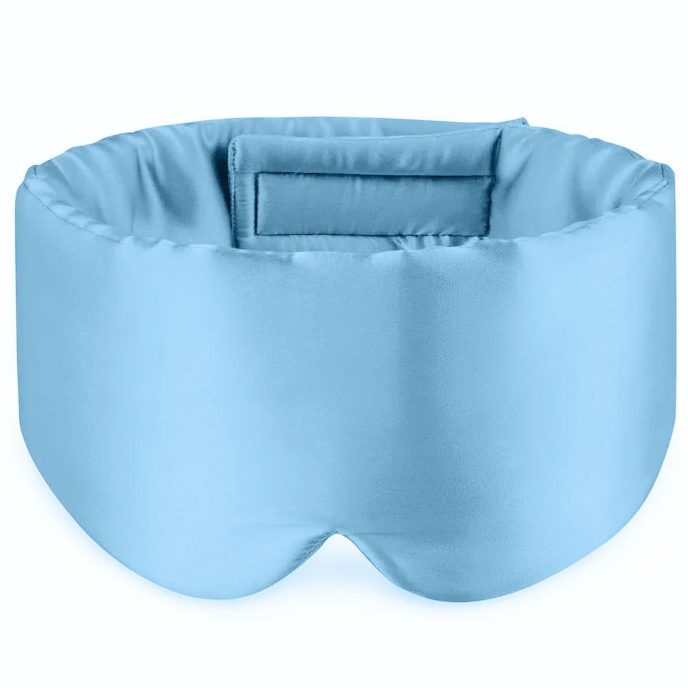 100% Mulberry Silk Eye Mask - Soft Padded Sleep Mask for Light Blocking, Travel Aid, and Comfortable Sleep