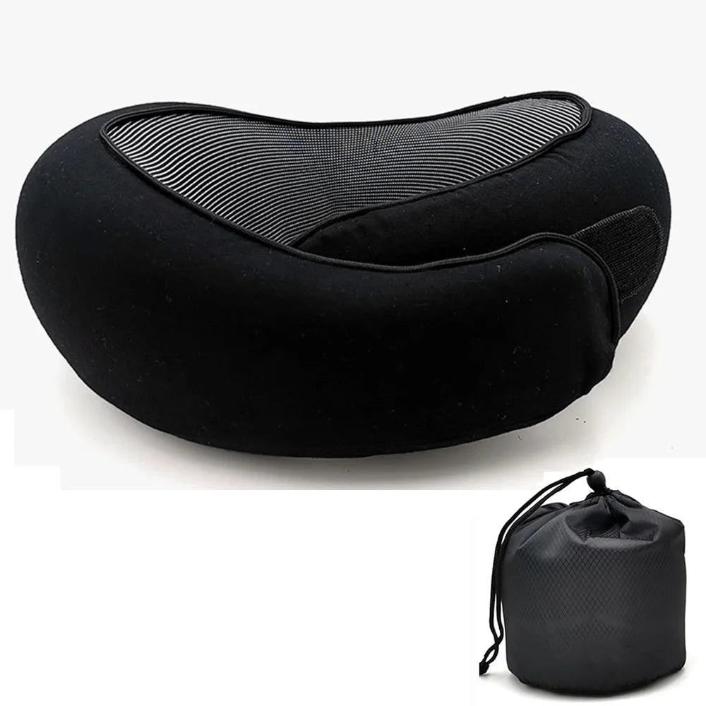 Adjustable Memory Foam U-Shaped Travel Neck Pillow - Snail Style Portable Support for Comfortable Naps
