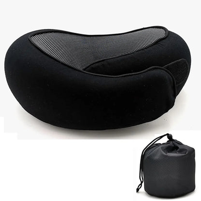 Adjustable Memory Foam U-Shaped Travel Neck Pillow - Snail Style Portable Support for Comfortable Naps
