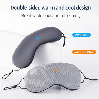 Korean Ice Silk Eye Mask - Adjustable Dual-Use Warm & Cool Sleep Mask for Travel, Breathable Light Blocking Comfort