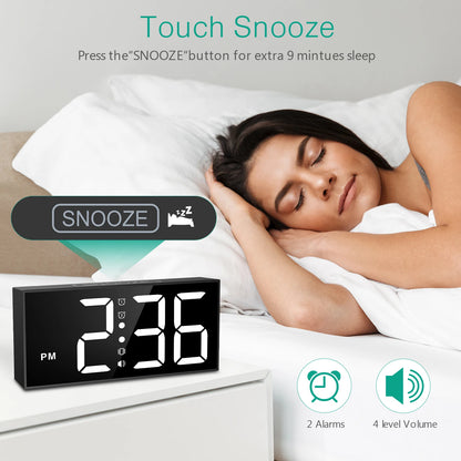 ORIA 7.5'' LED Vibrating Alarm Clock with Loud Alarm and Bed Shaker - Ideal for Heavy Sleepers and Hearing Impaired