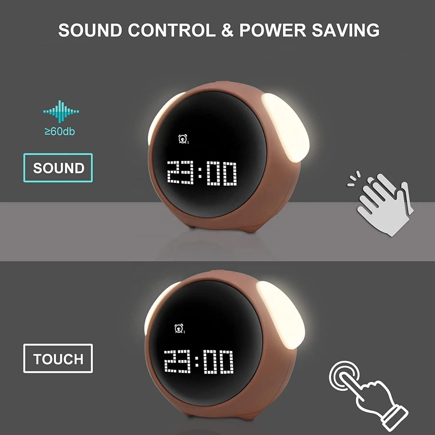 Wireless Smart Cartoon Alarm Clock for Kids - Digital Emotion Table Clock with Light