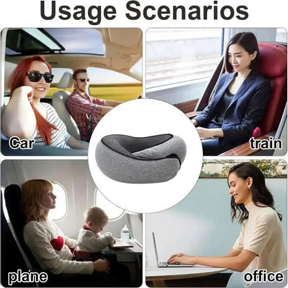 Adjustable Memory Foam U-Shaped Travel Neck Pillow - Snail Style Portable Support for Comfortable Naps
