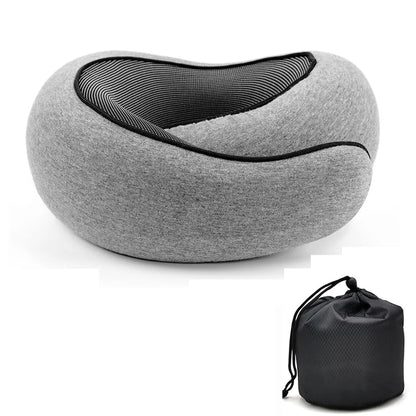Adjustable Memory Foam U-Shaped Travel Neck Pillow - Snail Style Portable Support for Comfortable Naps