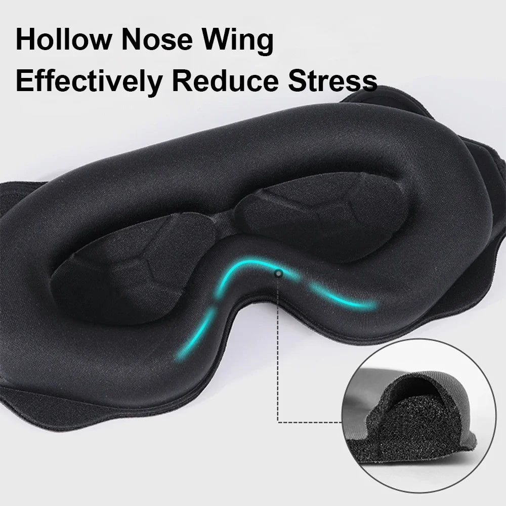 3D Soft Padded Sleep Mask - Light Blocking Eye Shade Blindfold for Restful Sleep