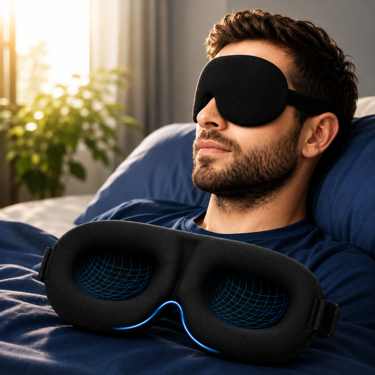 3D Contoured Light-Blocking Sleep Mask