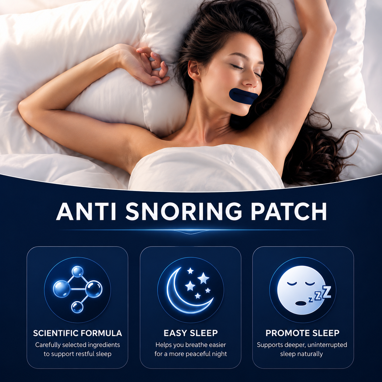Anti-Snoring Mouth Tape - Gentle Nighttime Strips