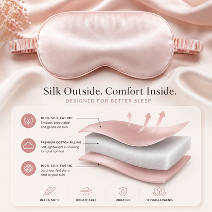 Pure Mulberry Silk Sleep Mask - Soft & Breathable