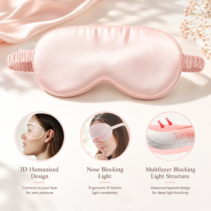 Pure Mulberry Silk Sleep Mask - Soft & Breathable